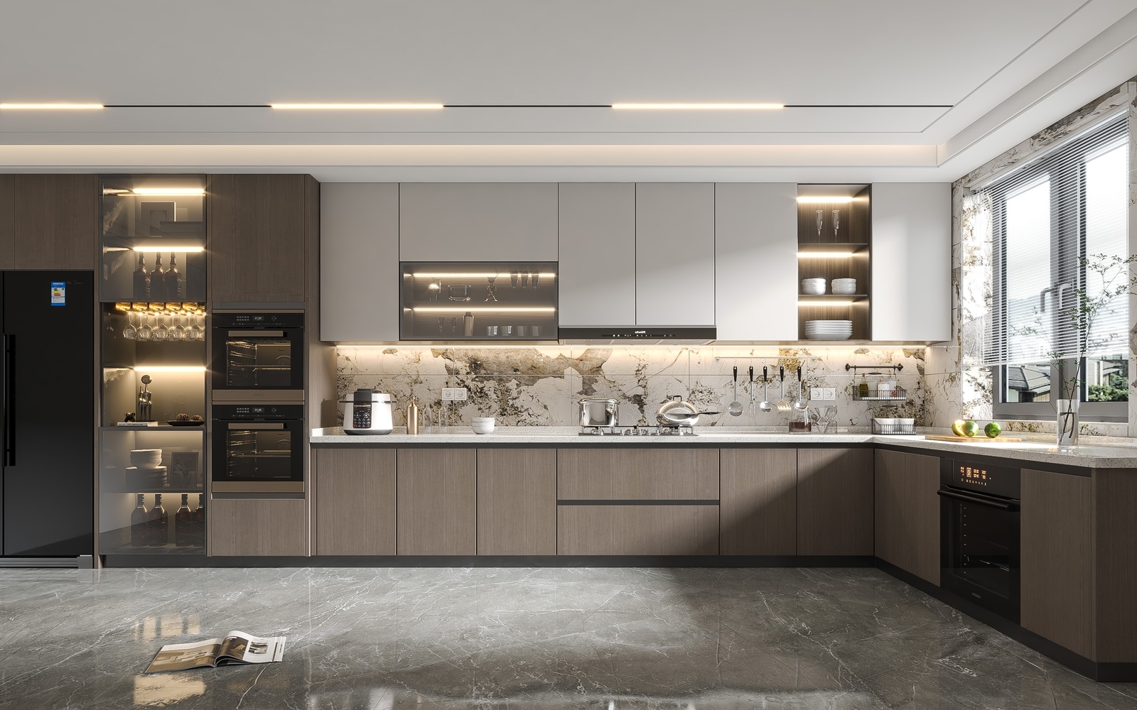 Modern Kitchen Cabinet with Soft Close & Custom Color
